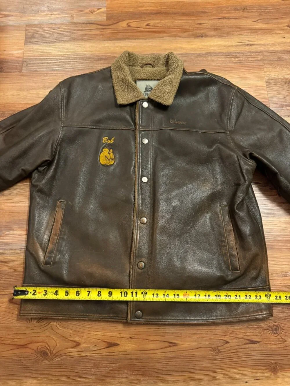 Golden Glove‎ - Leather Jackets - Embroidered Logos On Front And Back - Large